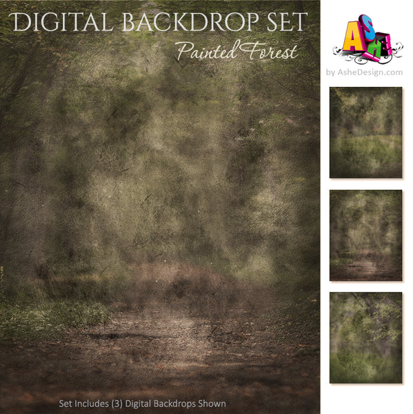 Digital Backdrop Set - Painted Forest