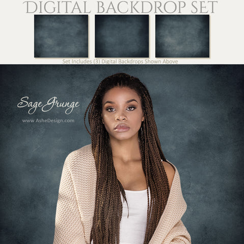 Digital Backdrop Set - Sage Grunge
