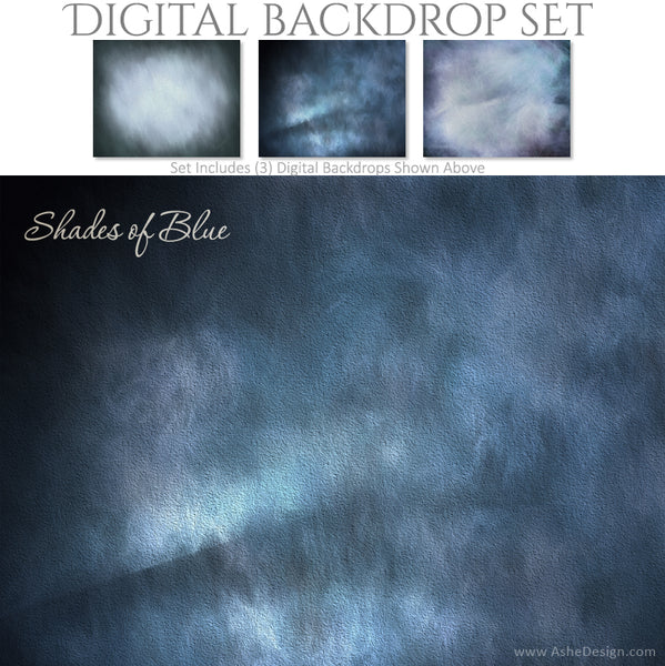 Ashe Design 16x20 Digital Backdrop Set - SHades of Blue BEFORE