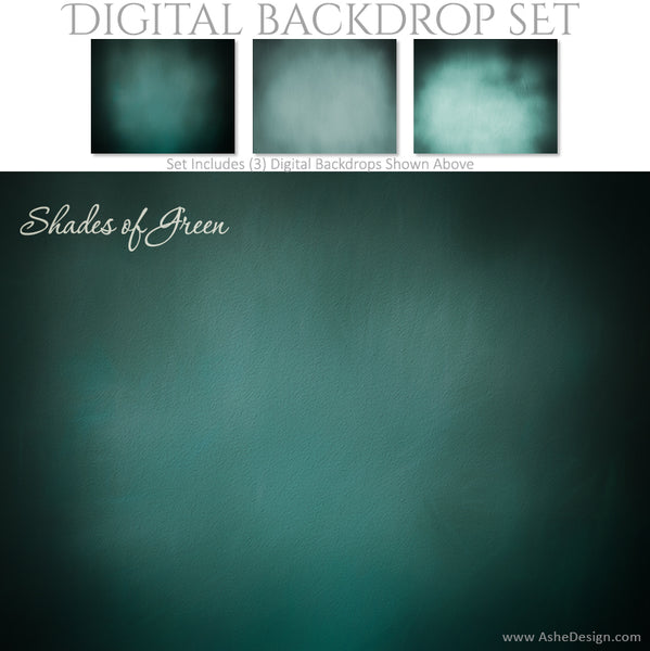 Digital Backdrop Set - Shades of Green