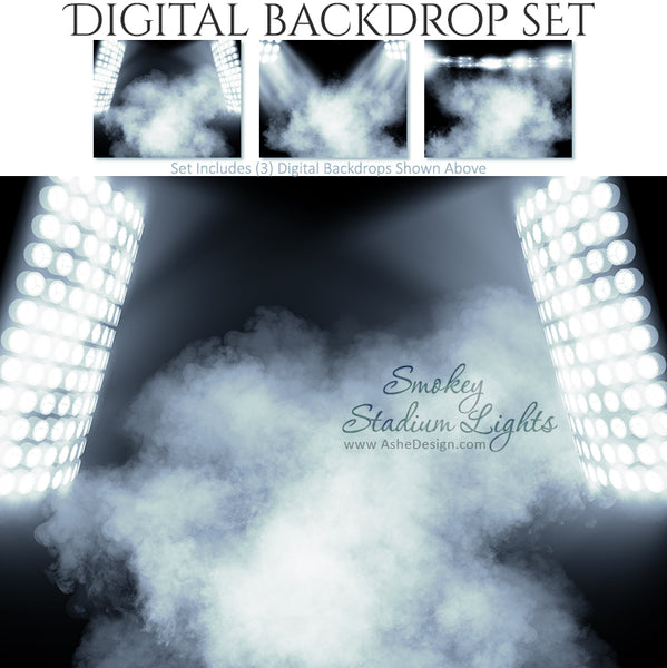 Digital Backdrop Set - Smokey Stadium Lights