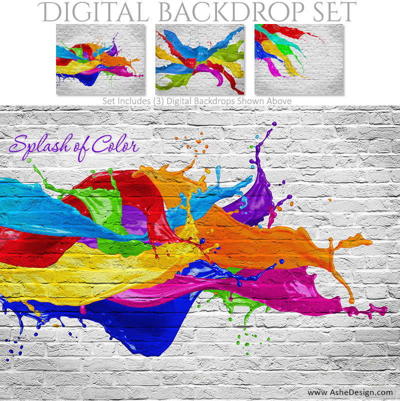 Digital Backdrop Set - Splash of Color – AsheDesign