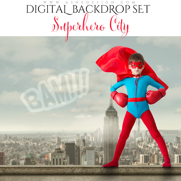 Digital Props 16x20 Backdrop Set - Superhero City