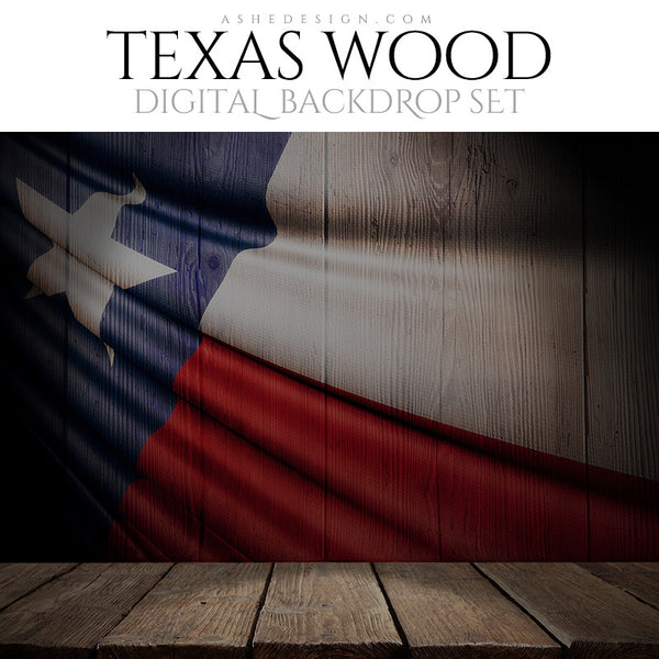 Digital Props - 16x20 Backdrops - Texas State Flags - Wood