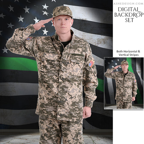 Digital Props - 16x20 Backdrops - Military Flag Stone