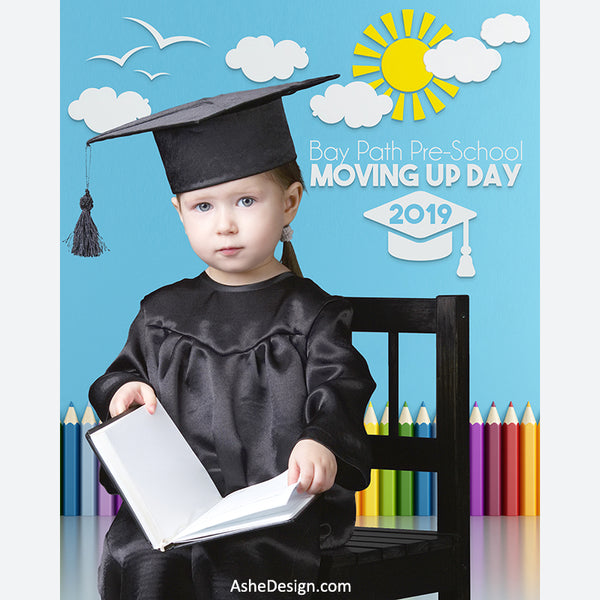 Digital Props 16x20 Backdrop Set - Pre-School Graduation