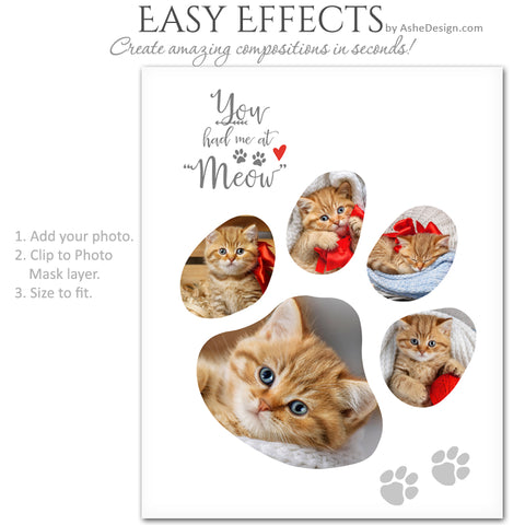 Ashe Design | Easy Effects | Cat Paw Print Collage