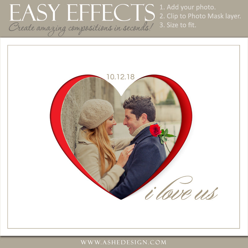 Ashe Design 16x20 Easy Effects - I Love Us