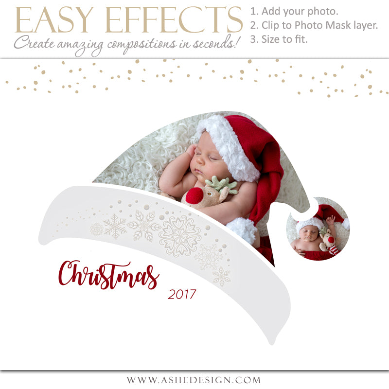 Ashe Design 16x20 Easy Effects - Santa Hat