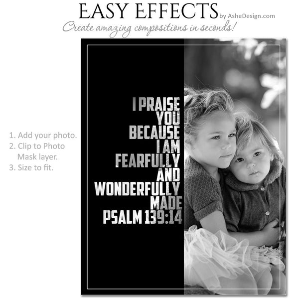 Ashe Design Easy Effects Photo Overlays Psalm 139:14