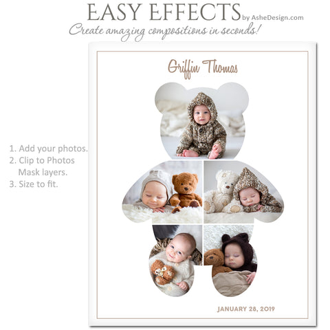 Ashe Design Easy Effects - Teddy Bear Collage