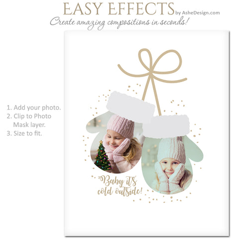 Ashe Design 16x20 Easy Effects - Winter Mittens