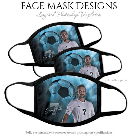 Face Mask Template - Electric Explosion Soccer