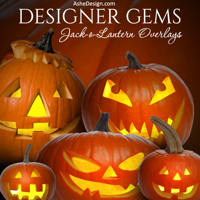 Ashe Design Designer Gems - Jack-o-Lantern Overlays