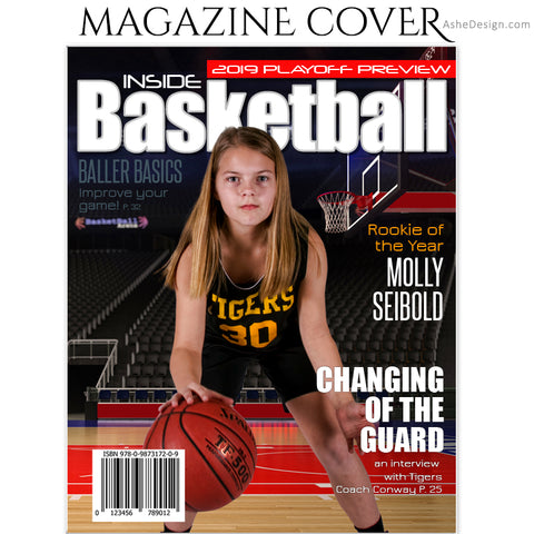 Ashe Design 8x10 Basketball Magazine Cover Photoshop Template AFTER