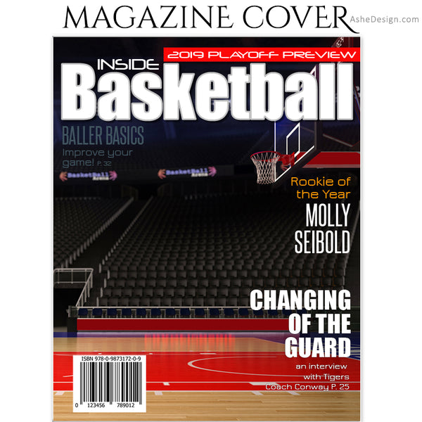 Ashe Design 8x10 Basketball Magazine Cover Photoshop Template BEFORE