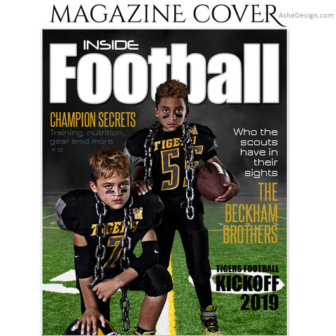 Ashe Design 8x10 Football Magazine Cover Photoshop Template AFTER