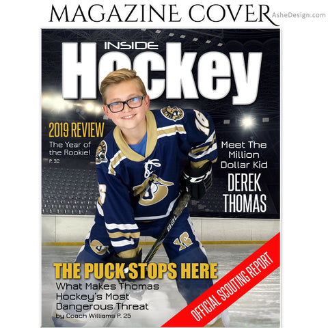 Ashe Design 8x10 Hockey Magazine Cover Photoshop Template AFTER