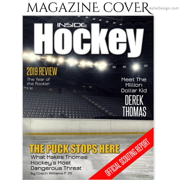 Ashe Design 8x10 Hockey Magazine Cover Photoshop Template BEFORE