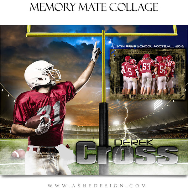 Sports Memory Mates 8x10 - Lightning Strikes Football