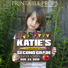 Printable Props - First Day Of School - Wooden Banners