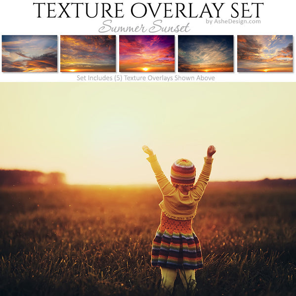 Texture Overlay Set - Summer Sunset Skies