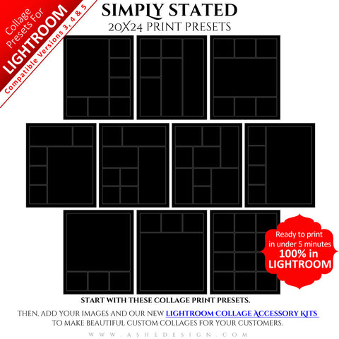 Lightroom Collage Preset - Simply Stated 20x24