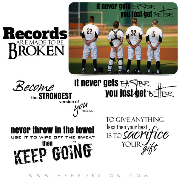 Ashe Design | Motivational Sports Word Art Quotes | Your Gift set
