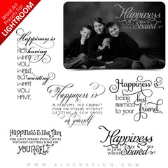 Lightroom Word Art Presets - Happiness Is