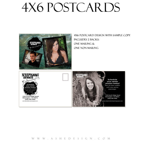 Marketing Post Card 4x6 - Blue Latte Grunge