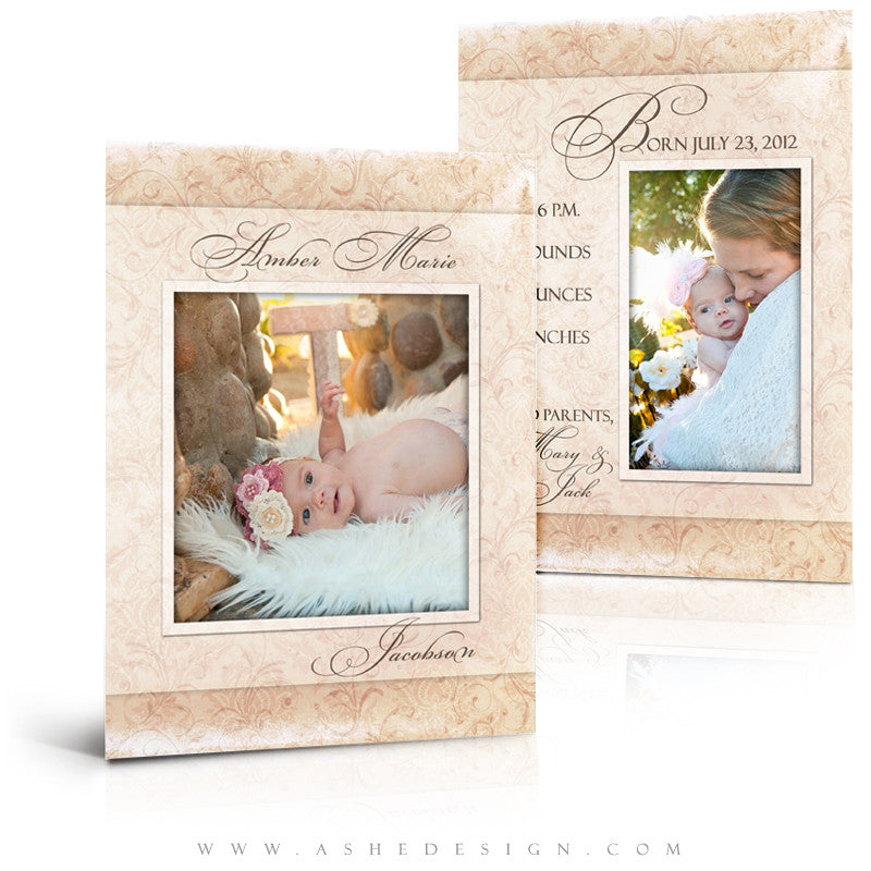 Flat Birth Announcement Templates | Amber Marie