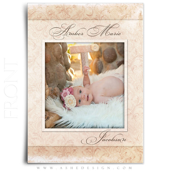 Flat Birth Announcement Templates | Amber Marie front