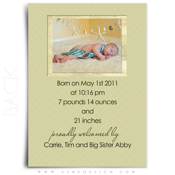 Flat Birth Announcement | Andrew James back