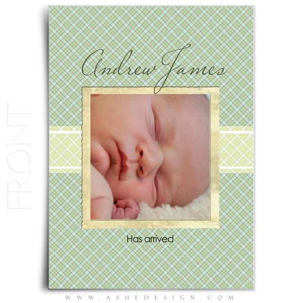 Flat Birth Announcement | Andrew James front