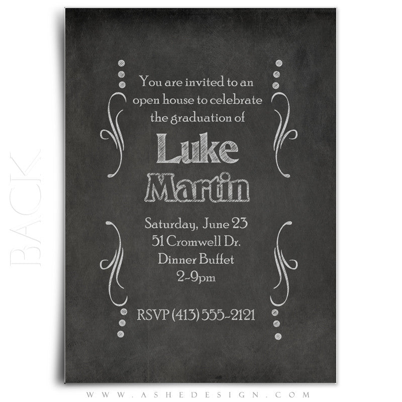 5x7 Flat Graduation Card - Chalkboard Senior Boy' by 'Ashe Design 5x7 Flat Graduation Card - Chalkboard Senior Boy' by 'Ashe Design