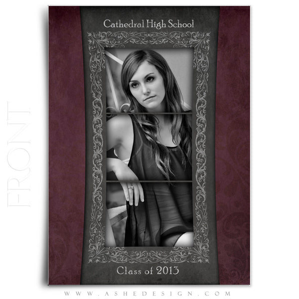 5x7 Flat Graduation Card - Chalkboard Senior Girl