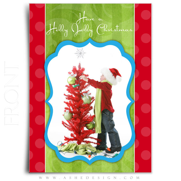 5x7 Flat Christmas Card - Holly Jolly Christmas
