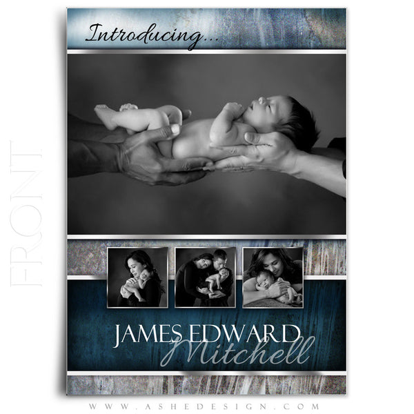 5x7 Flat Birth Announcement - James Edward