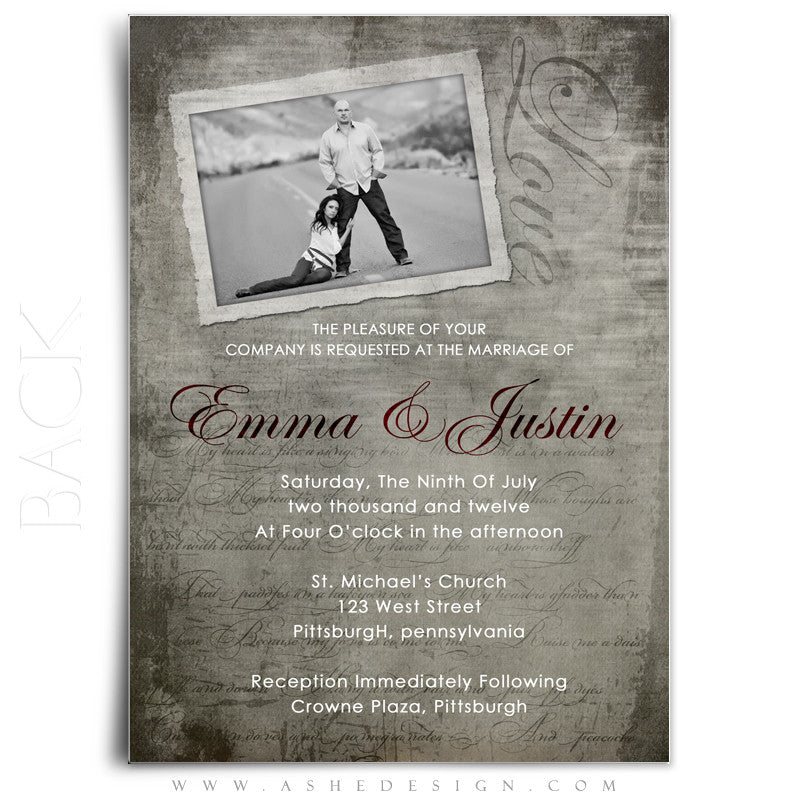 5x7 Flat Card Design - Love Letters' by 'Ashe Design 5x7 Flat Card Design - Love Letters' by 'Ashe Design
