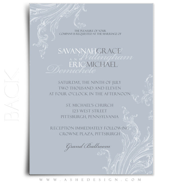 5x7 Flat Wedding Invitation - Wings of Love
