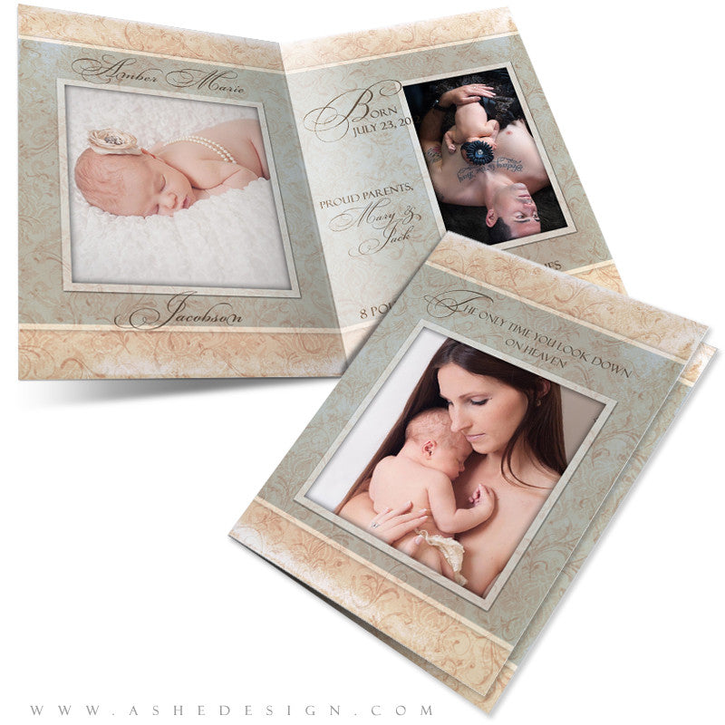 Folded Birth Announcement Templates| Amber Marie