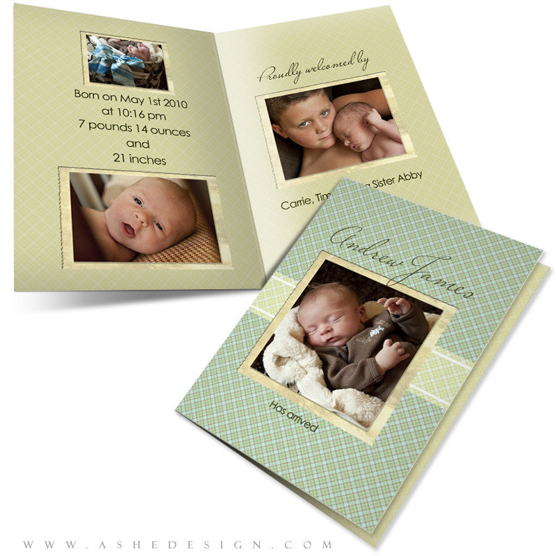 Folded Birth Announcement Templates | Andrew James