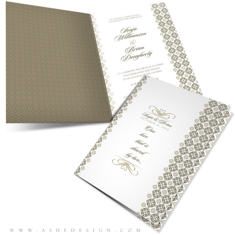 5x7 Folded Wedding Invitation - Our Destiny