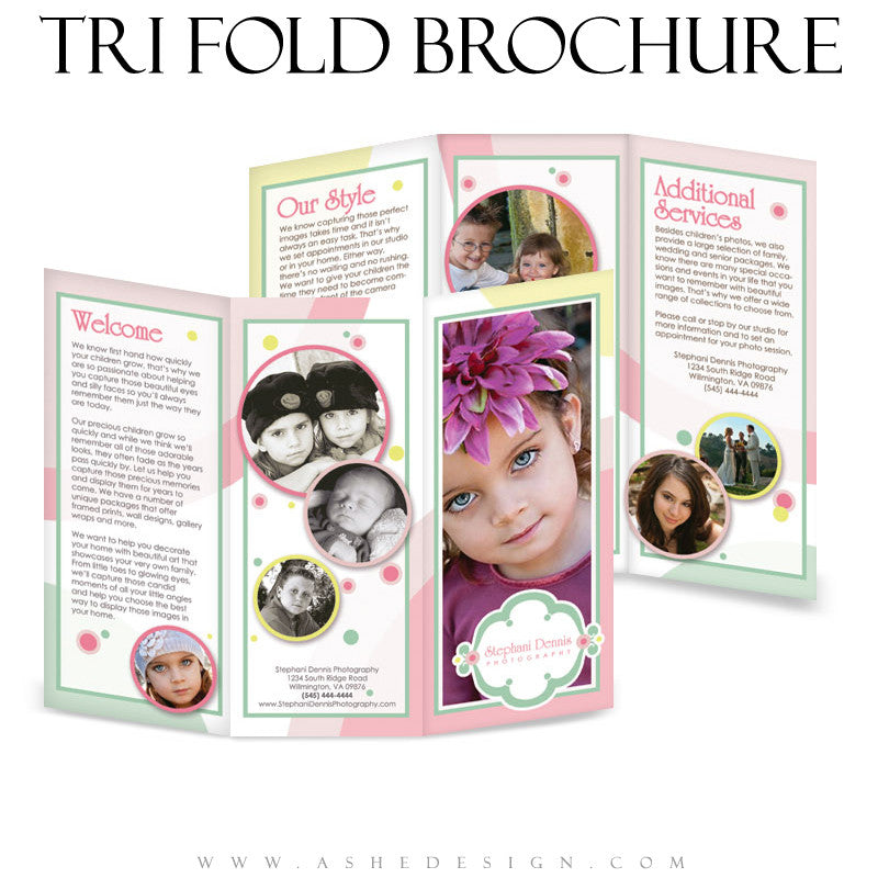 8.5x11 Tri-Fold Brochure - Bubble Gum