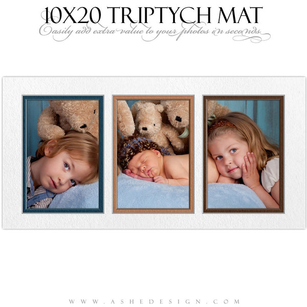 Ashe Design | Photoshop Action | 10x20 Triptych Mat3