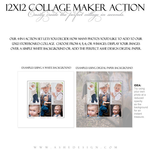 Photoshop Action - 12x12 Collage Maker