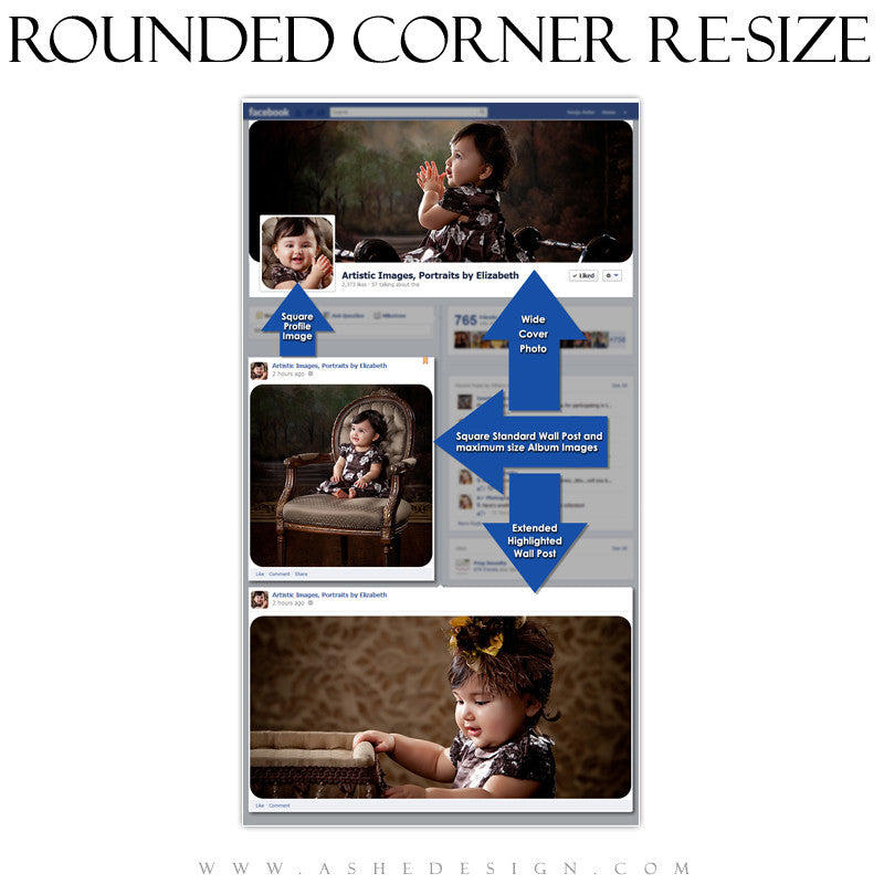 Ashe Design | Photoshop Action 8-in-1 Set | FB Rounded Corner Resize