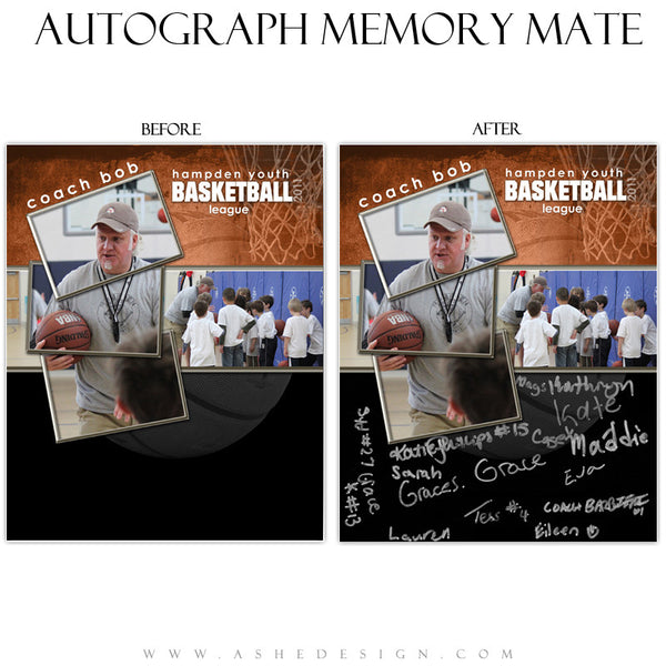 Autograph Memory Mates Design (8x10) - Basketball