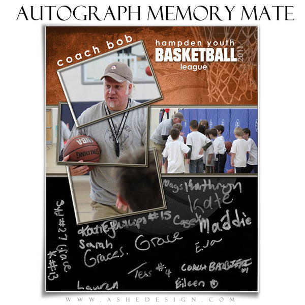 Autograph Memory Mates Design (8x10) - Basketball