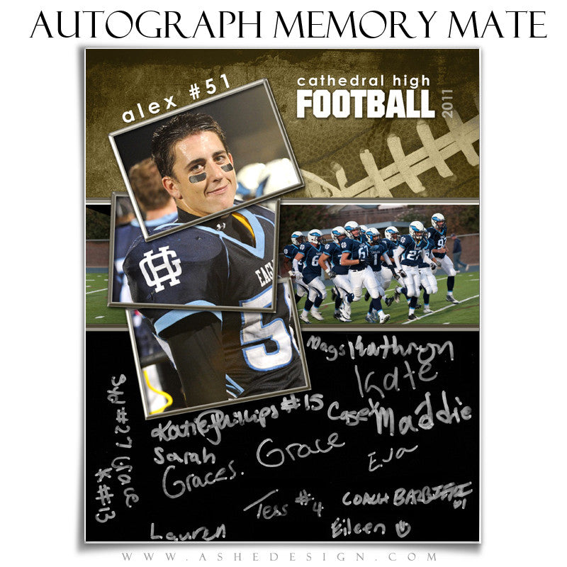 Autograph Memory Mates Design (8x10) - Football